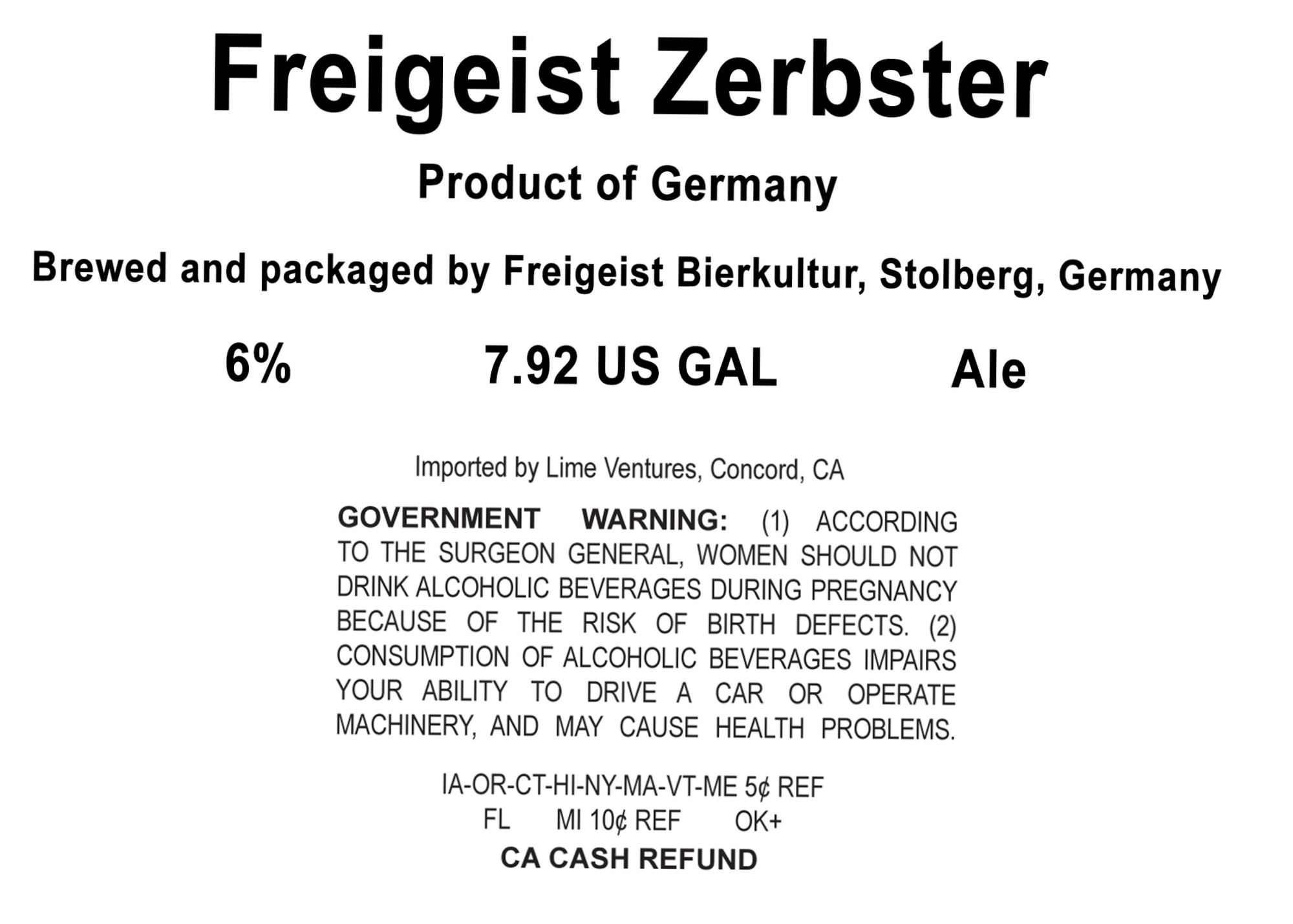 Zerbster by Freigeist Bierkultur - beer label