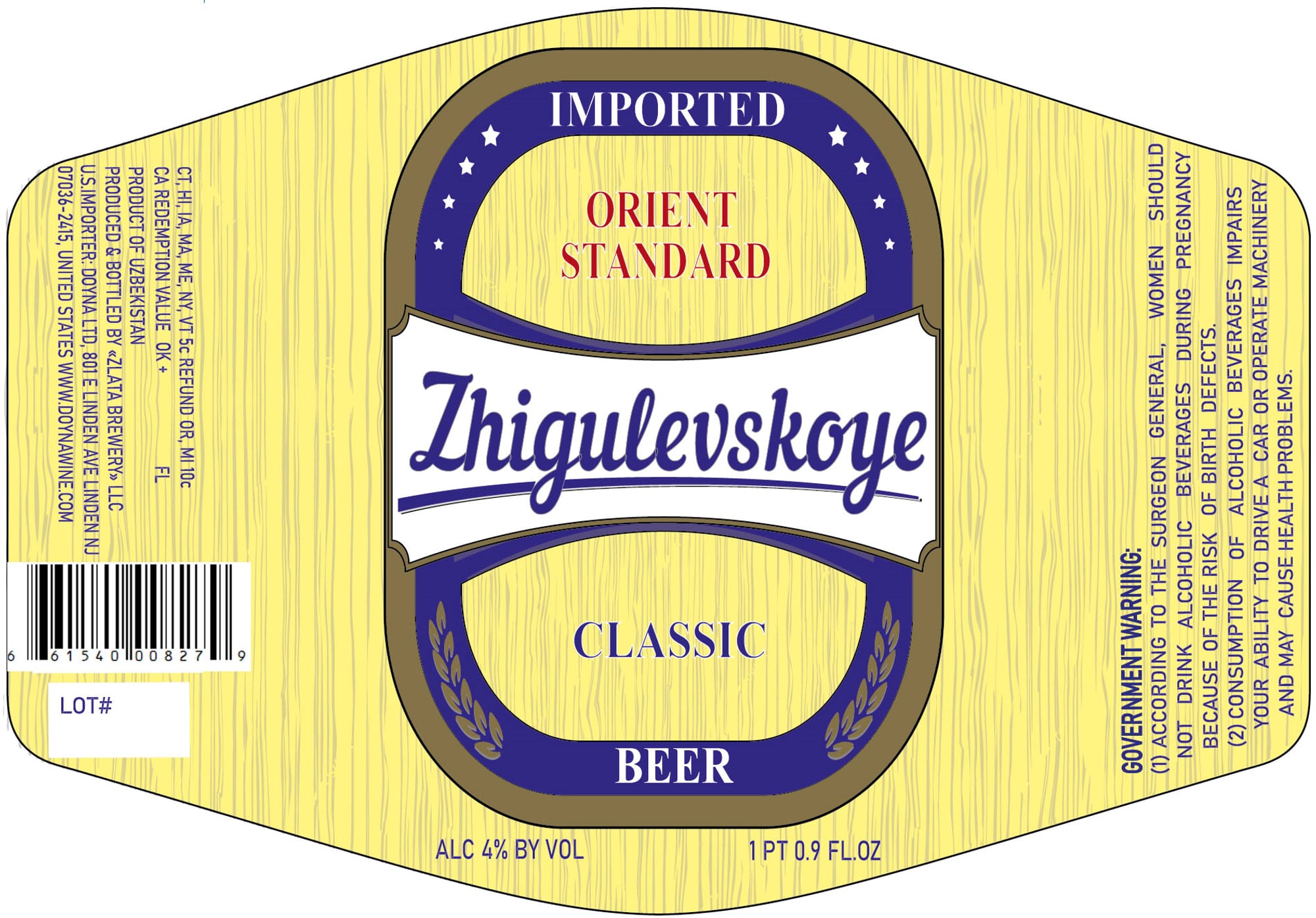 Zhigulevskoye Classic by United Beverages Ltd. - beer label