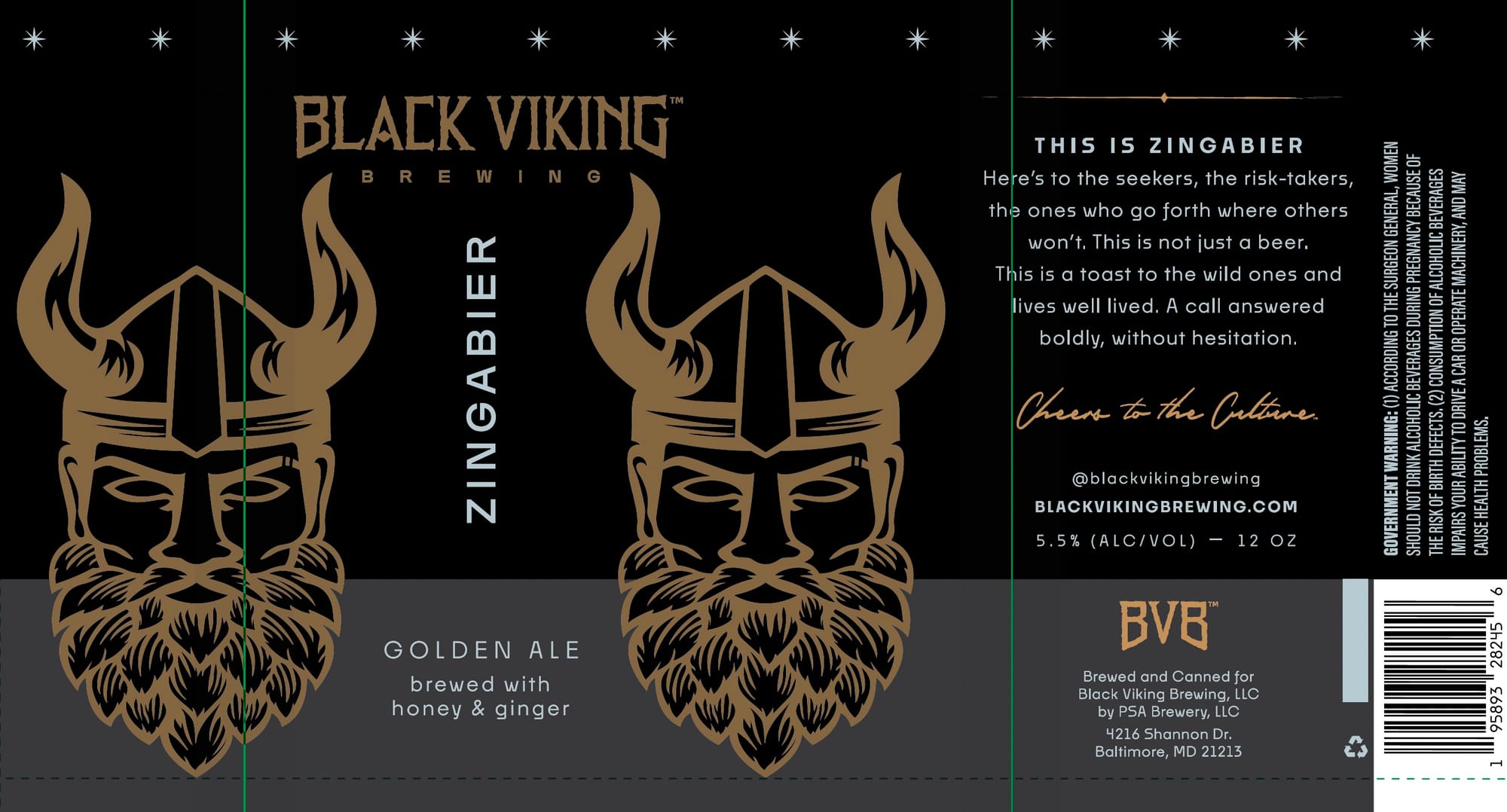 Zingabier by Black Viking Brewing - beer label