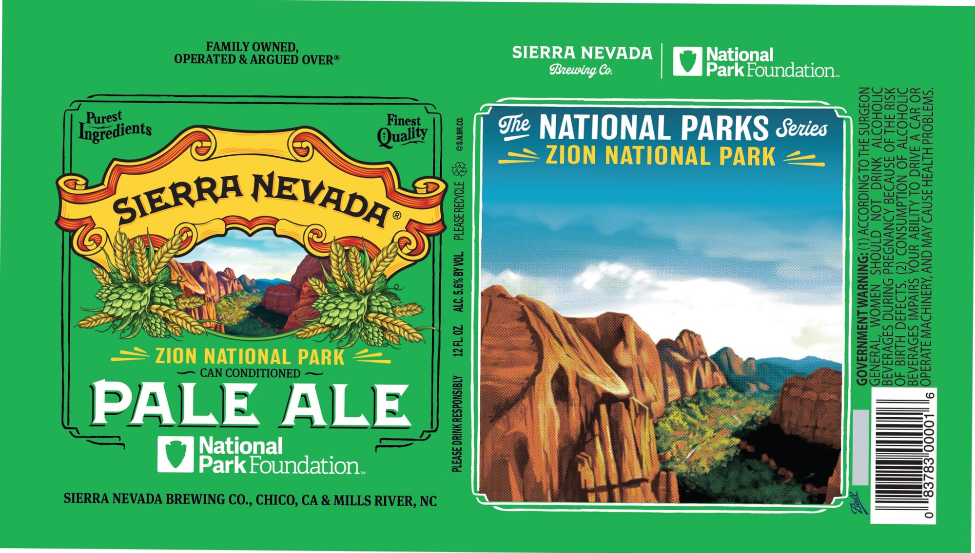 Zion National Park Pale Ale by Sierra Nevada Brewing Co. - beer label
