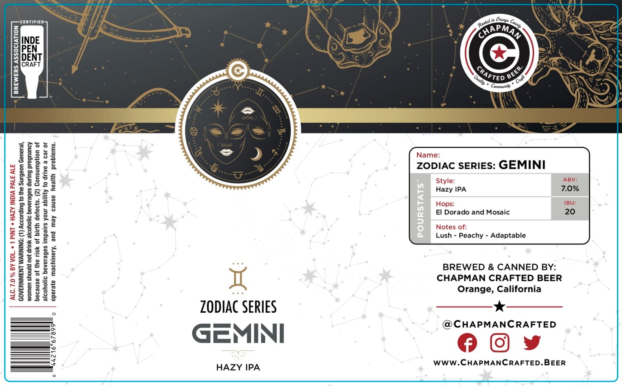 Zodiac Series: Gemini by Chapman Crafted Beer - beer label