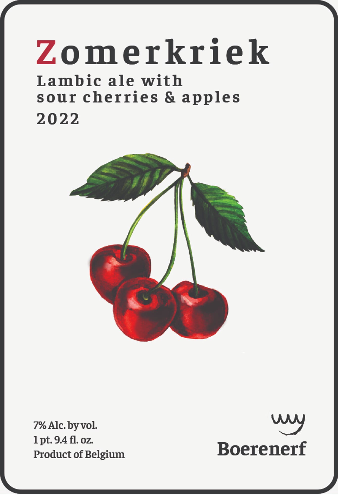 Zomerkriek by Boerenerf - beer label