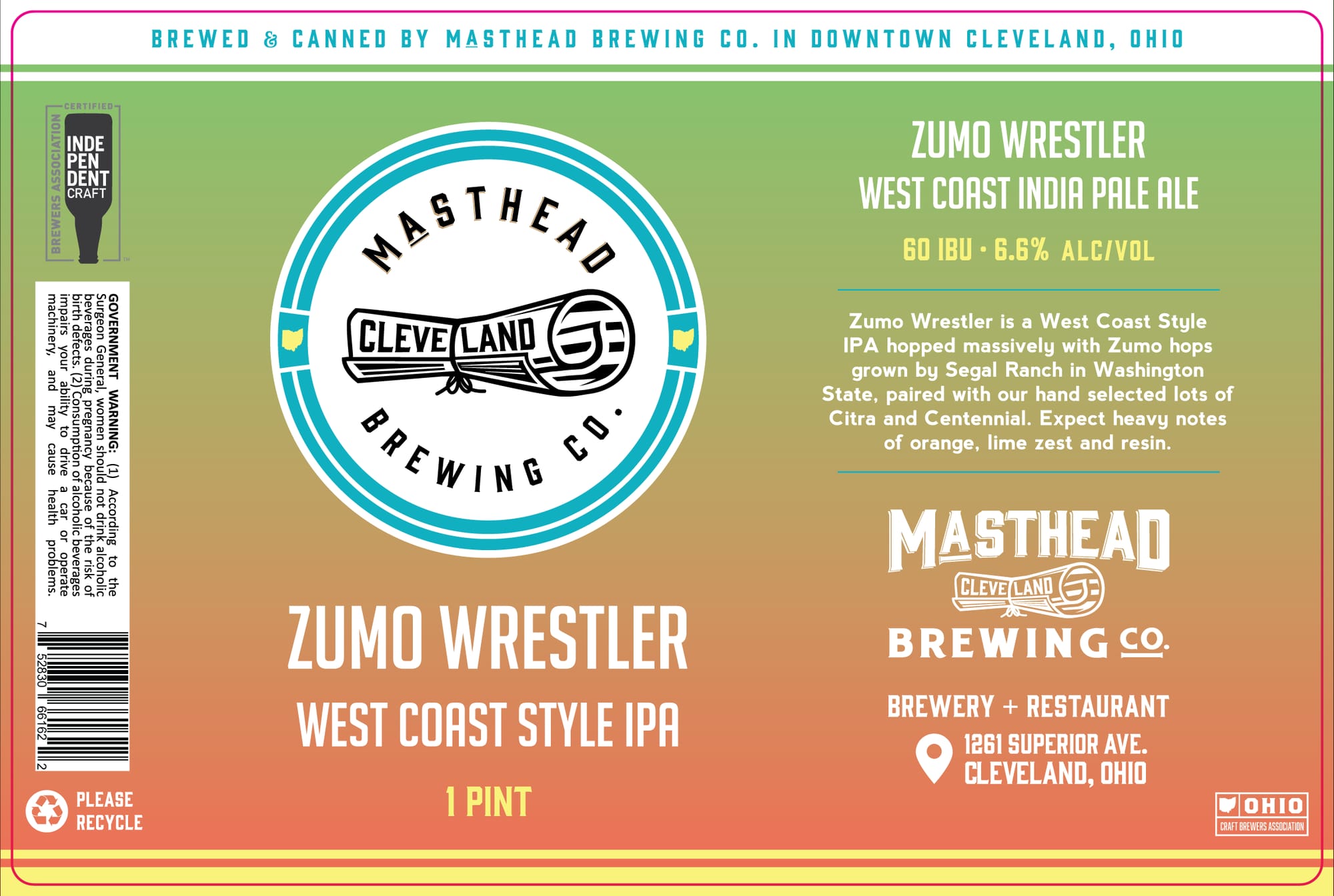 Zumo Wrestler by Masthead Brewing Co. - beer label